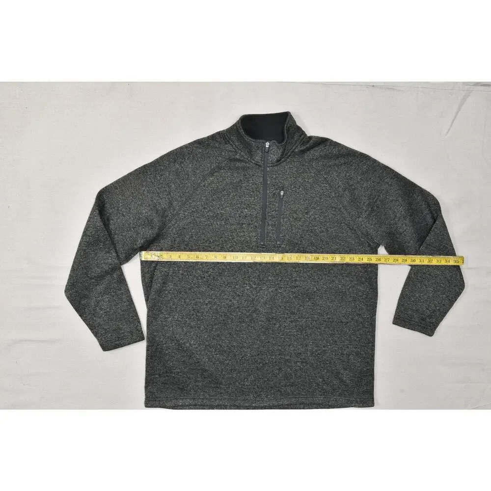 Eddie Bauer Men 2XL Dark Gray Heather 1/4 Zip Fleece Pullover Sweater Polyester - Picture 3 of 8